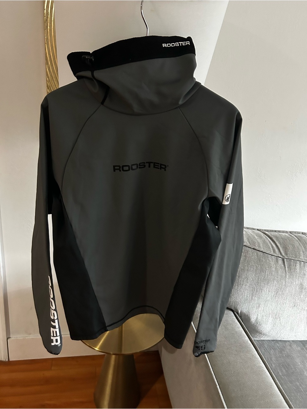 Rooster Pro Aquafleece Mens S Black Grey Sailing Spray Top Waterproof Jacket